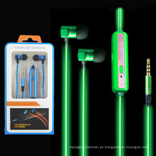 Auscultadores fluorescentes fluorescentes de brilho LED de isolamento de ruído de 3,5 mm para todos os telefones celulares (K-688)